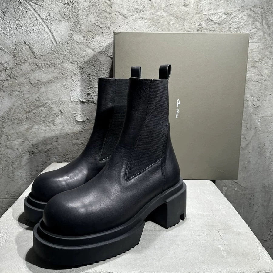 【美品】Rick Owens BEATLE BOGUN サイズ 42.5 RICK OWENS Beatle Bogun レザー チェルシーブーツ | NET-A-PORTER