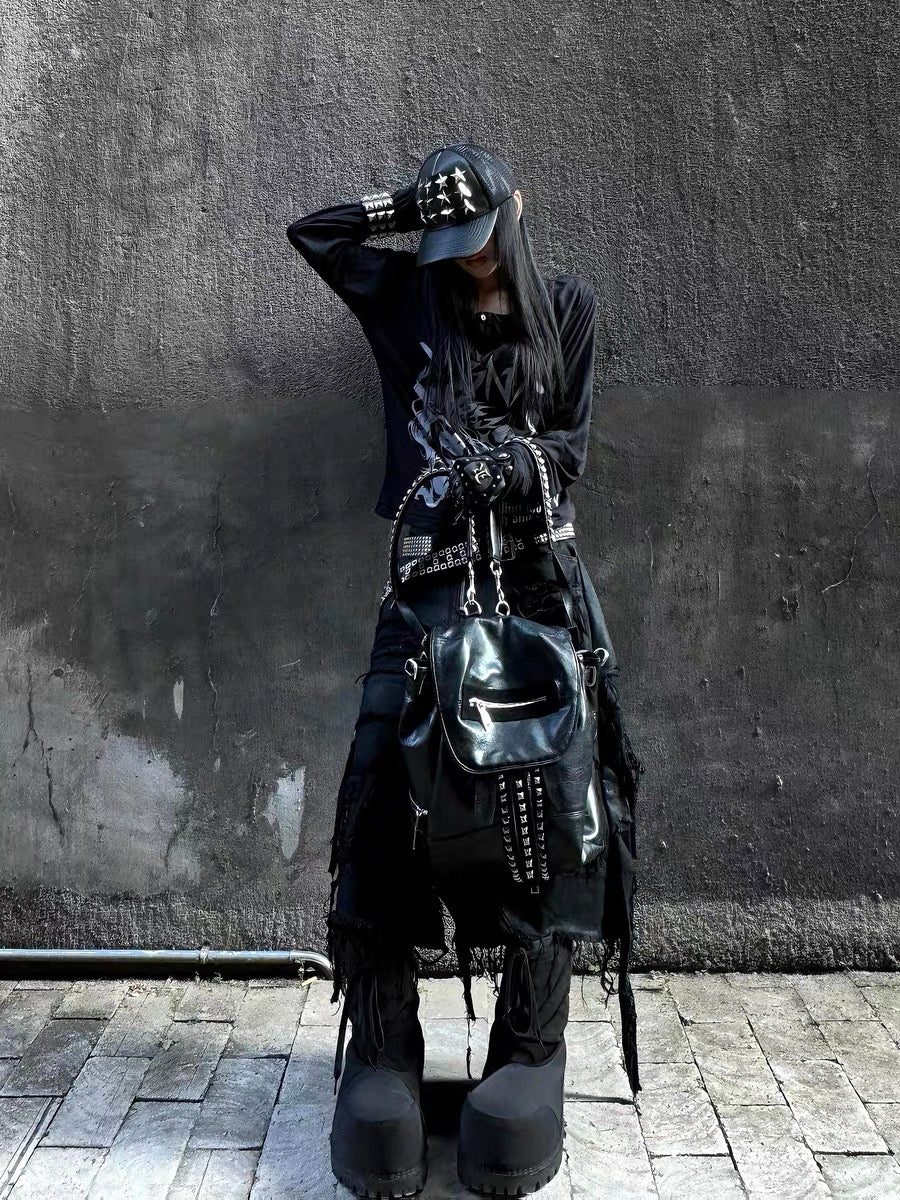 スタッズ ジップ バイカラー レザー バックパック
Studded Zip Bicolor Leather Backpack