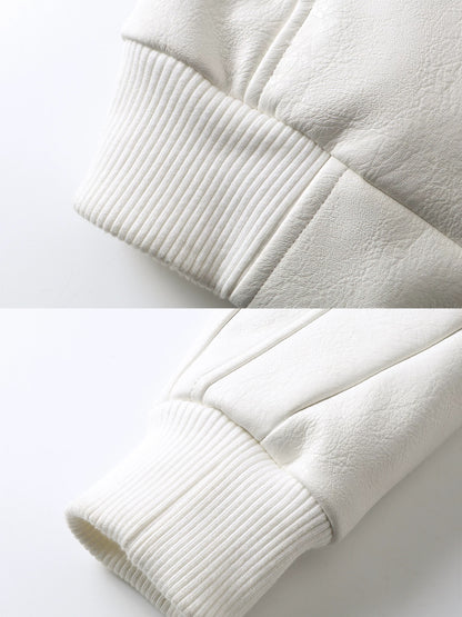 スノーホワイト ショート MA-1 ジャケット（ファーカラー脱着）
Snow White Short MA-1 Jacket with Detachable Fur Collar