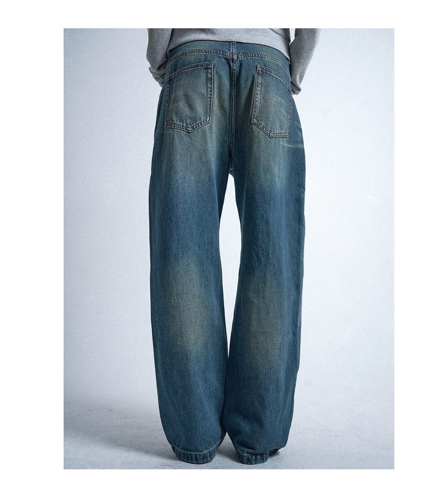 ブルー ウォッシュ バギー ストレート デニムパンツ
Blue Washed Baggy Straight Denim Pants