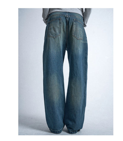 ブルー ウォッシュ バギー ストレート デニムパンツ
Blue Washed Baggy Straight Denim Pants