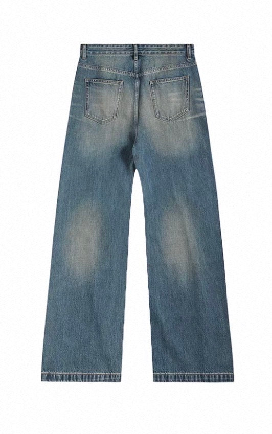 ブルー ウォッシュ バギー ストレート デニムパンツ
Blue Washed Baggy Straight Denim Pants