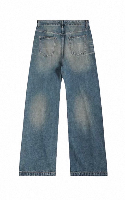 ブルー ウォッシュ バギー ストレート デニムパンツ
Blue Washed Baggy Straight Denim Pants