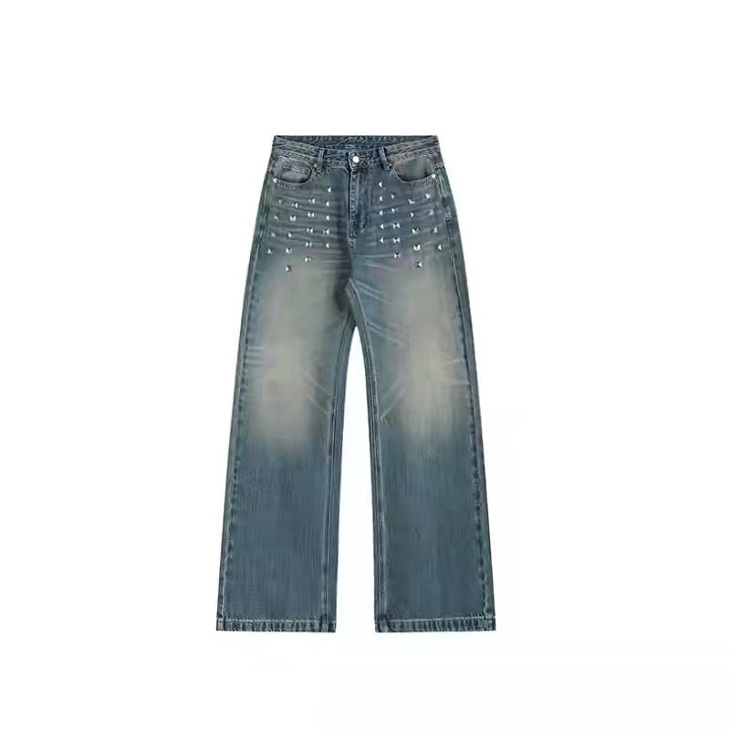 ブルー ウォッシュ バギー ストレート デニムパンツ
Blue Washed Baggy Straight Denim Pants