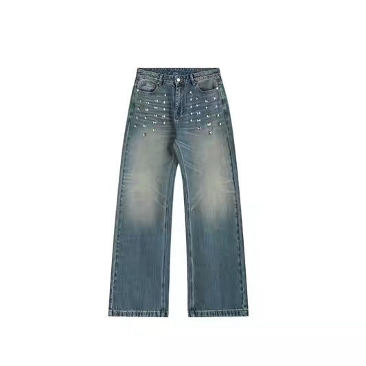 ブルー ウォッシュ バギー ストレート デニムパンツ
Blue Washed Baggy Straight Denim Pants