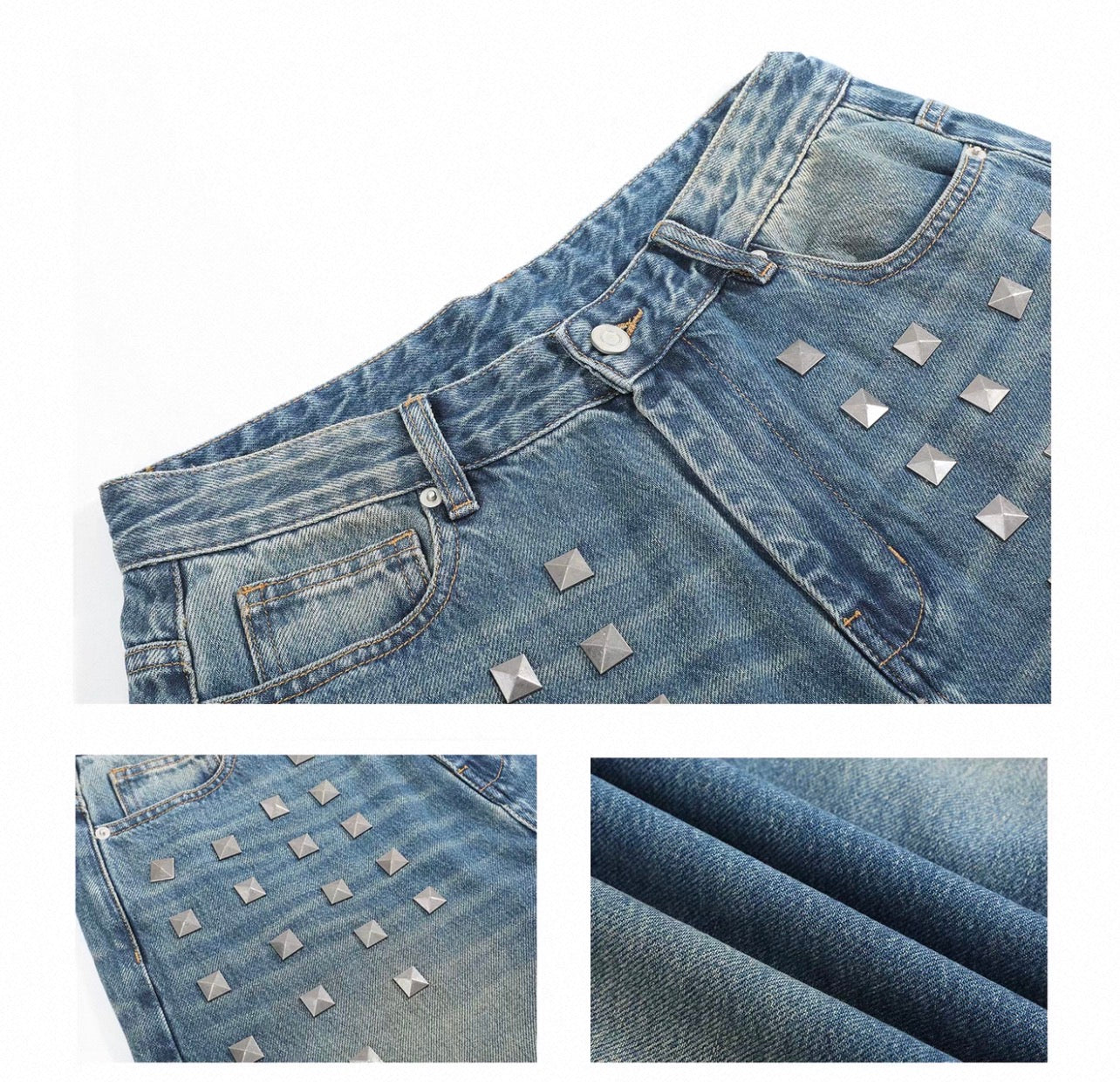 ブルー ウォッシュ バギー ストレート デニムパンツ
Blue Washed Baggy Straight Denim Pants