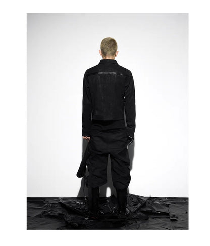 ブラック エンボス レザー ショート ジャケット
Black Embossed Short Leather Jacket