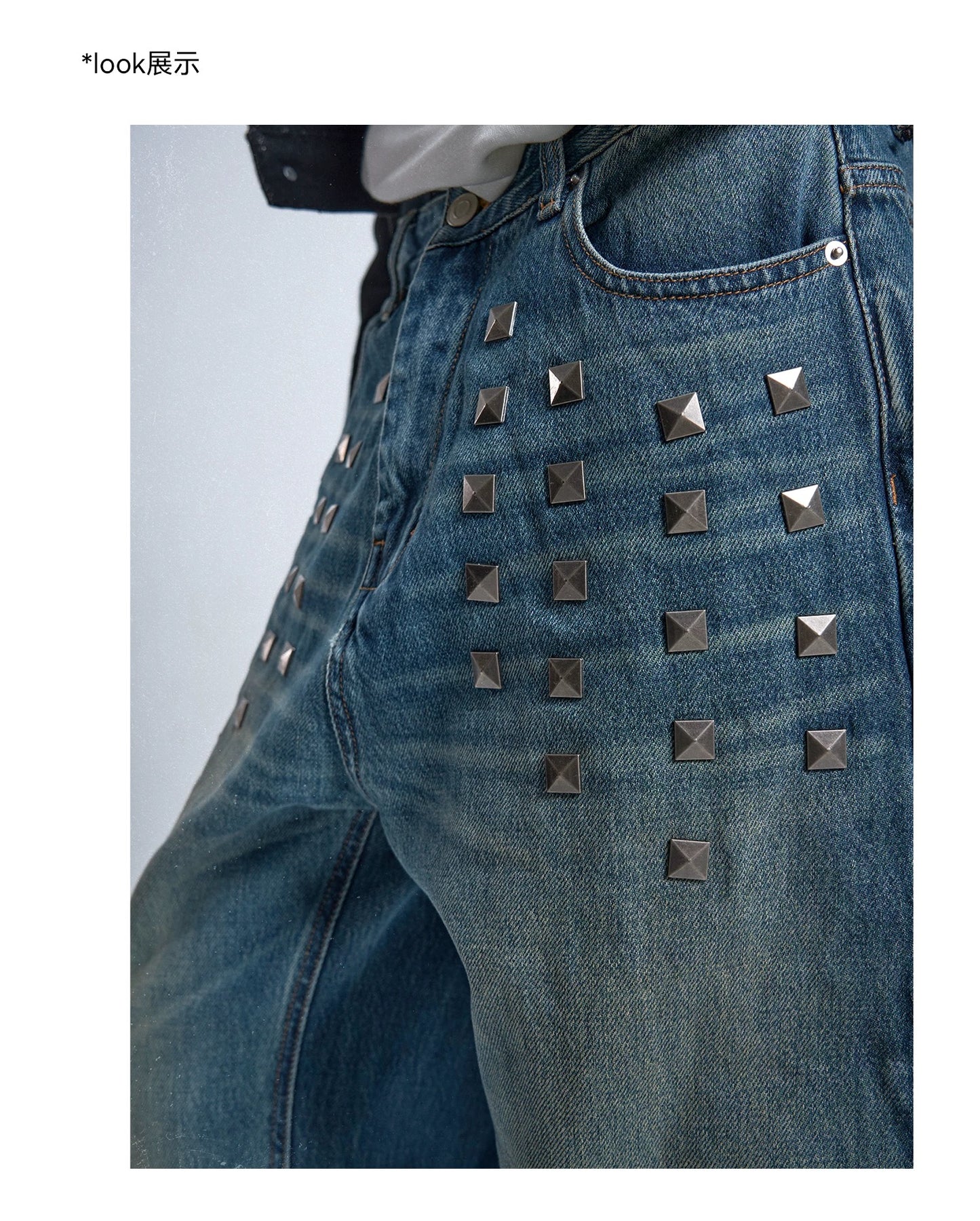ブルー ウォッシュ バギー ストレート デニムパンツ
Blue Washed Baggy Straight Denim Pants