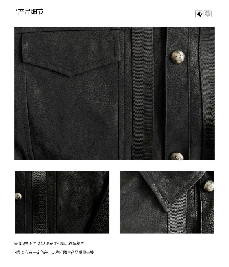 ブラック エンボス レザー ショート ジャケット
Black Embossed Short Leather Jacket