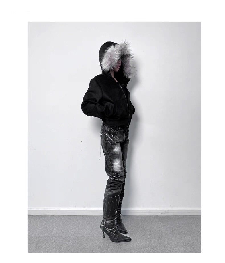 ハイネック フーデッド ショート トップ
High-Neck Hooded Short Top