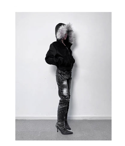 ハイネック フーデッド ショート トップ
High-Neck Hooded Short Top